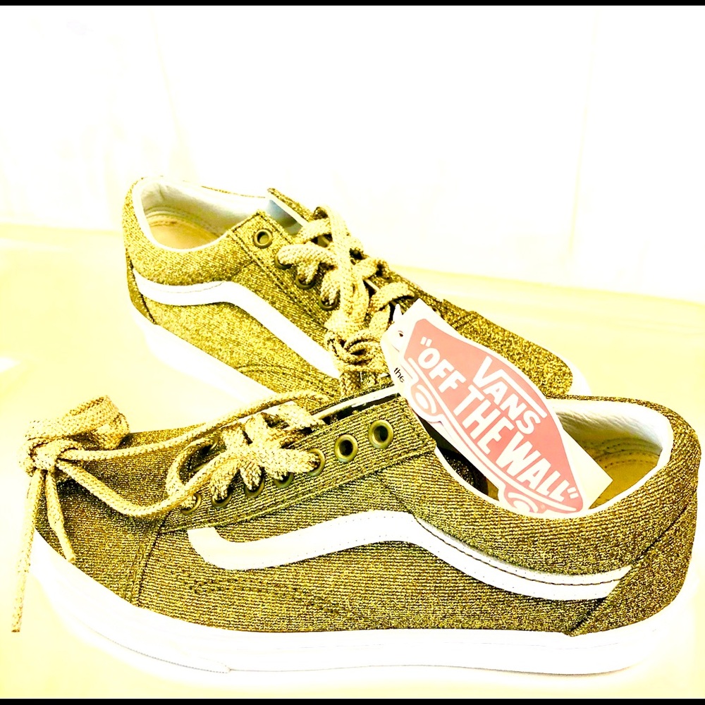 NWT Gold Glitter Van’s! From Madewell 9.5